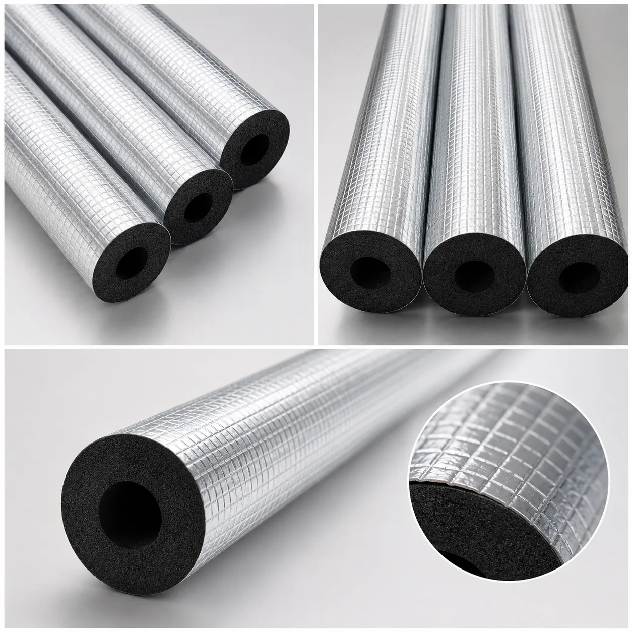Bảo Ôn Ống Cao Su Lưu Hoá Có Lớp Bạc – Rubber Tubes with Aluminium Foil Coating