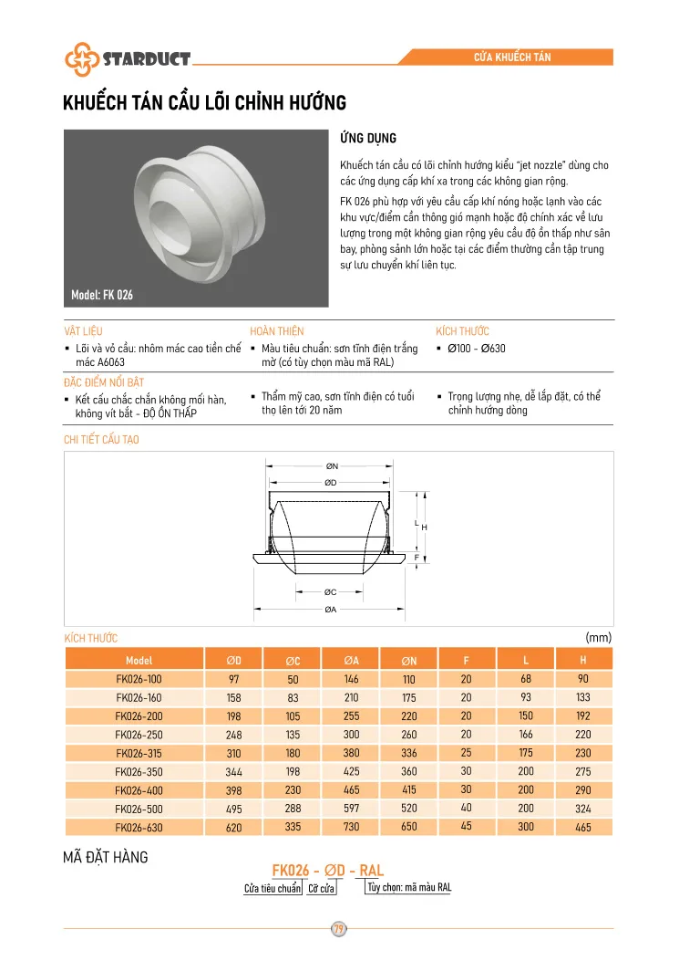 Cửa khuếch tán van đĩa STARDUCT - STD