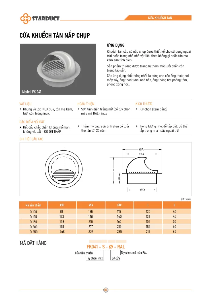 Miệng khuếch tán thổi xa STARDUCT - FK048
